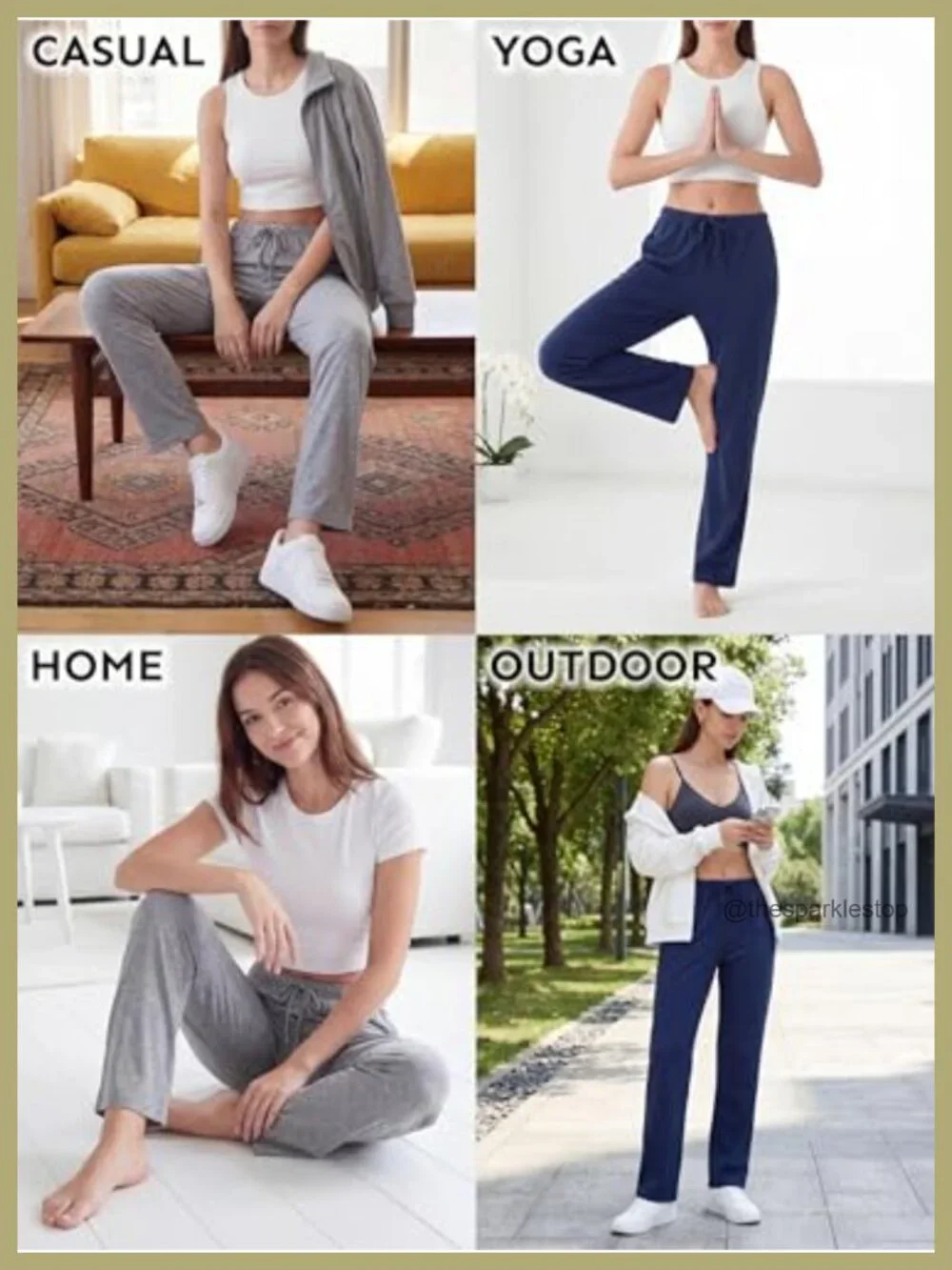 Women's Cotton Blend Pajama Lounge Pants with Pockets & Drawstring
